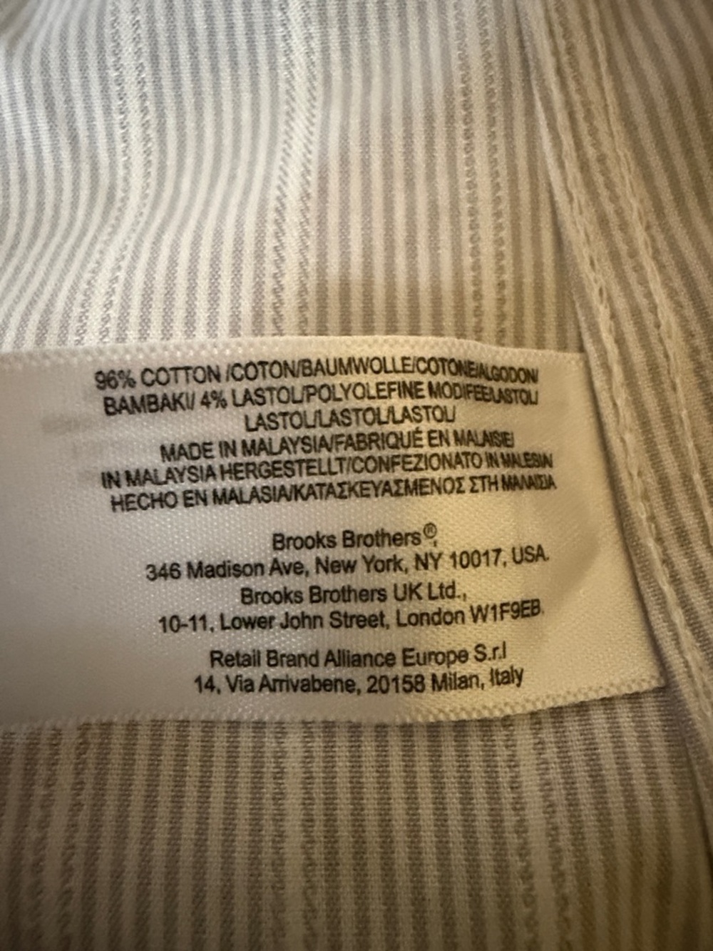 Brooks Brothers White and Light Blue Pinstripe Women's Dress Shirt - Picture 4 of 6